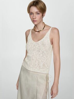 Mango Cream Lace Tank Top